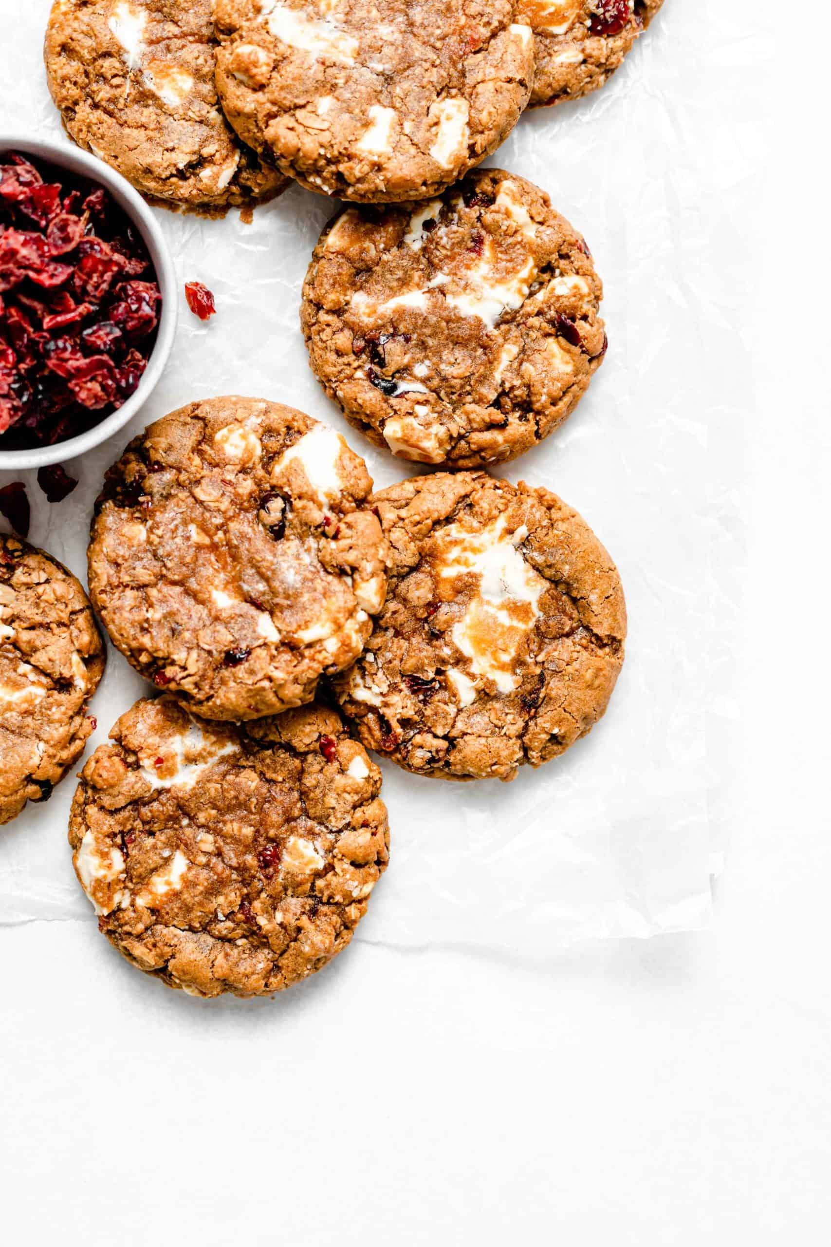 white chocolate cranberry oatmeal cookies