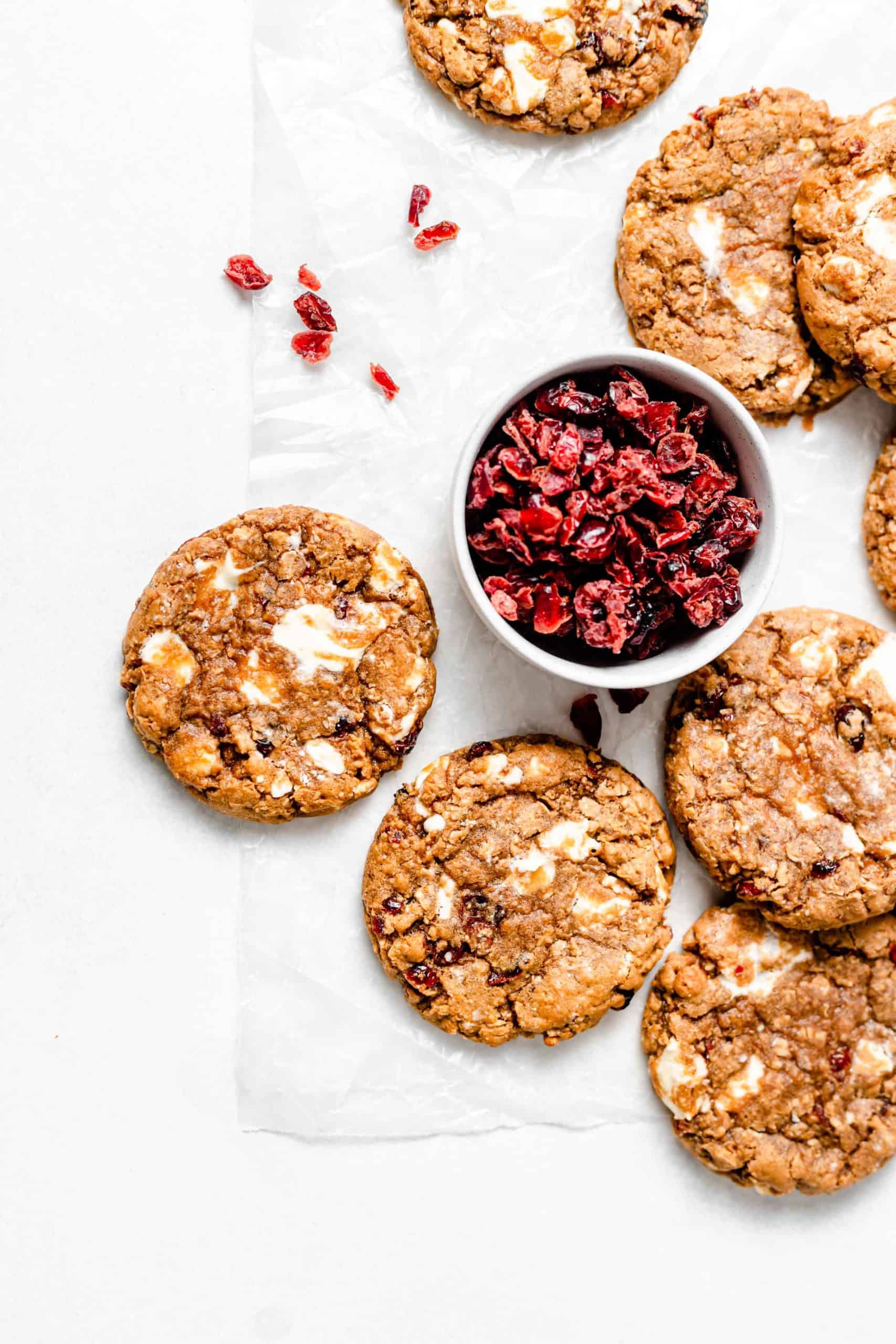 white chocolate cranberry oatmeal cookies