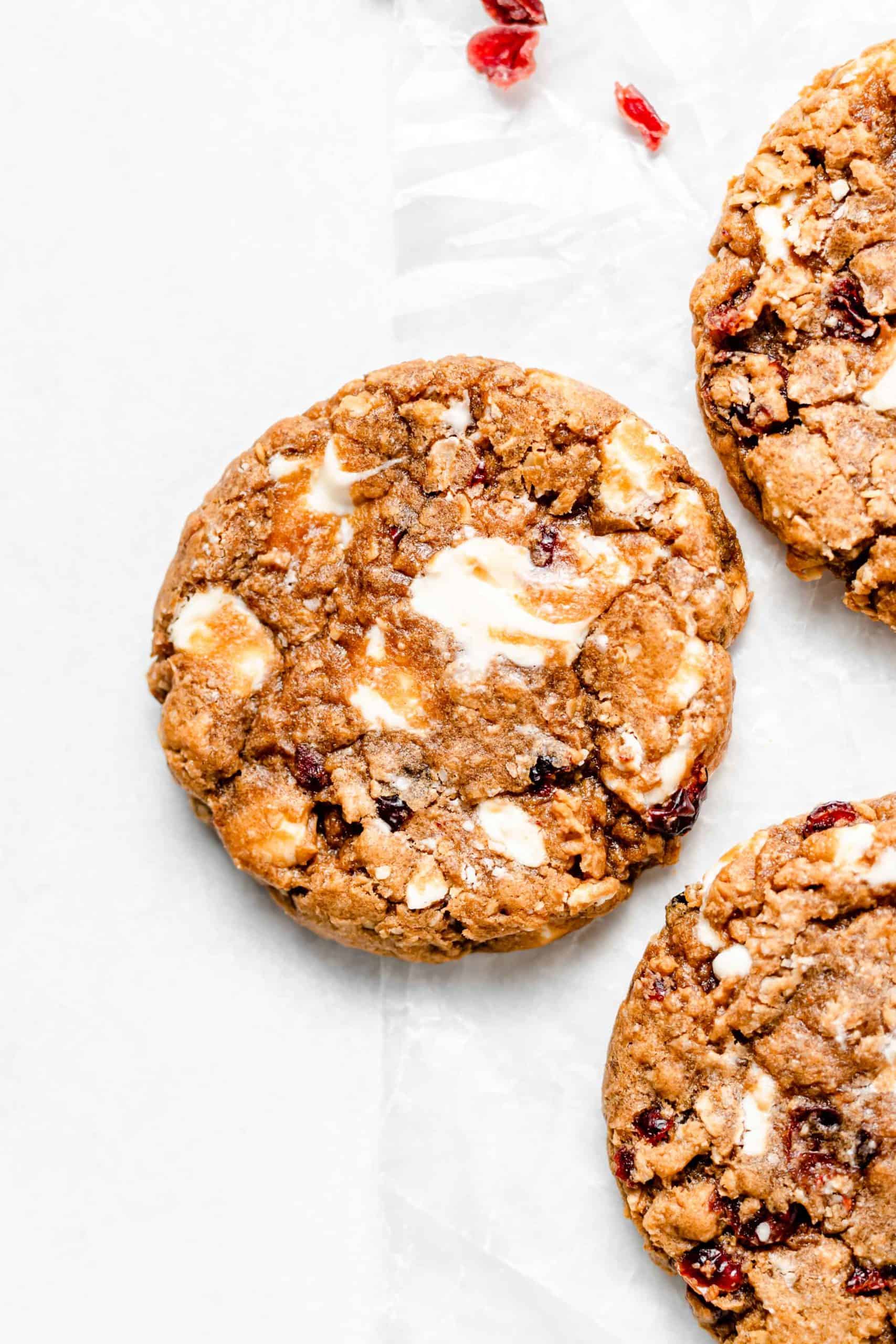 white chocolate cranberry oatmeal cookies