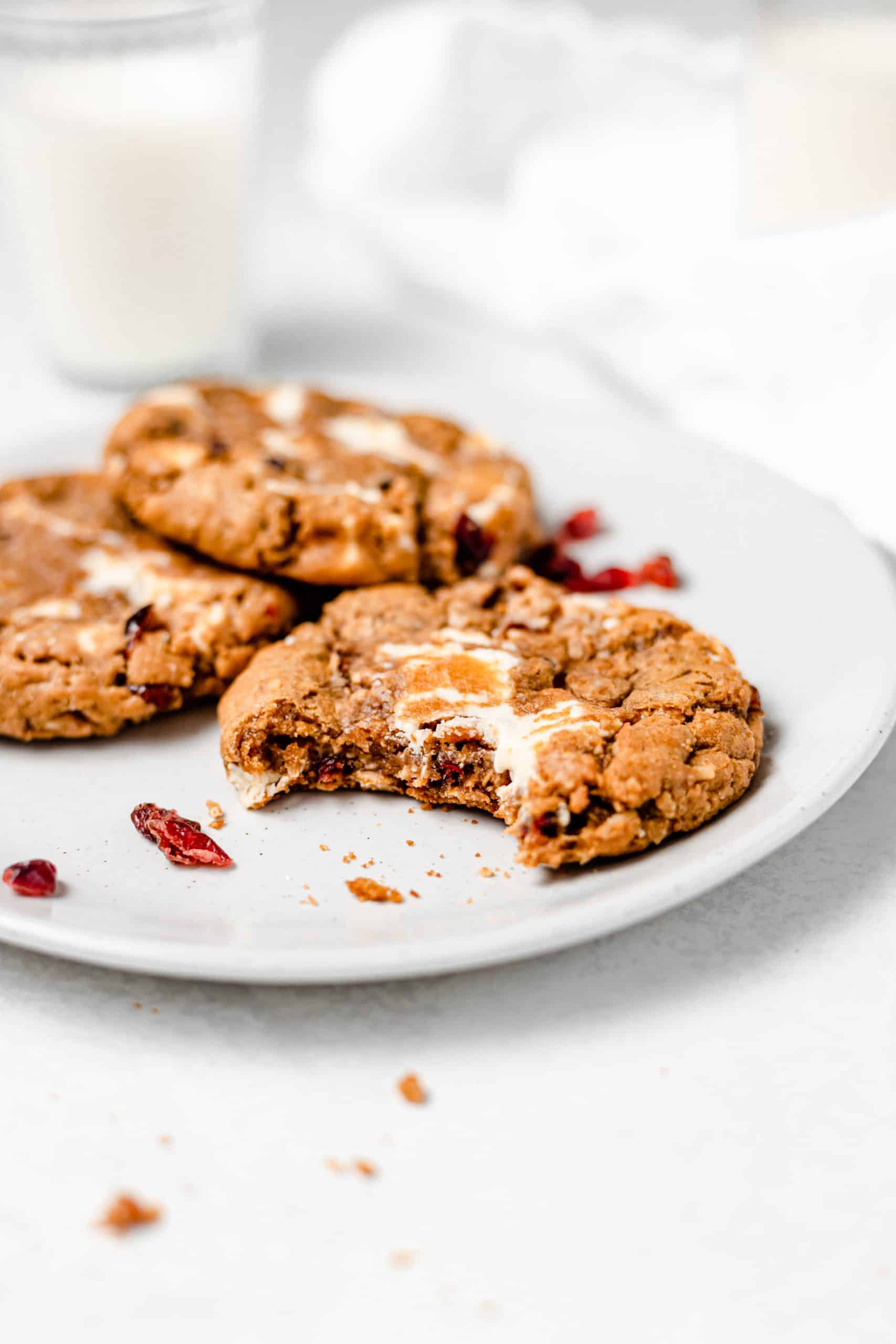 white chocolate cranberry oatmeal cookies