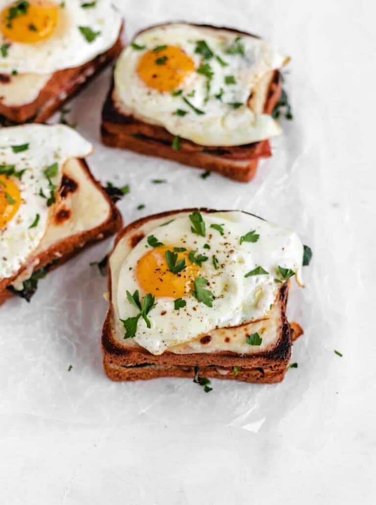 Gluten Free Kale Croque Madame Grilled Cheese