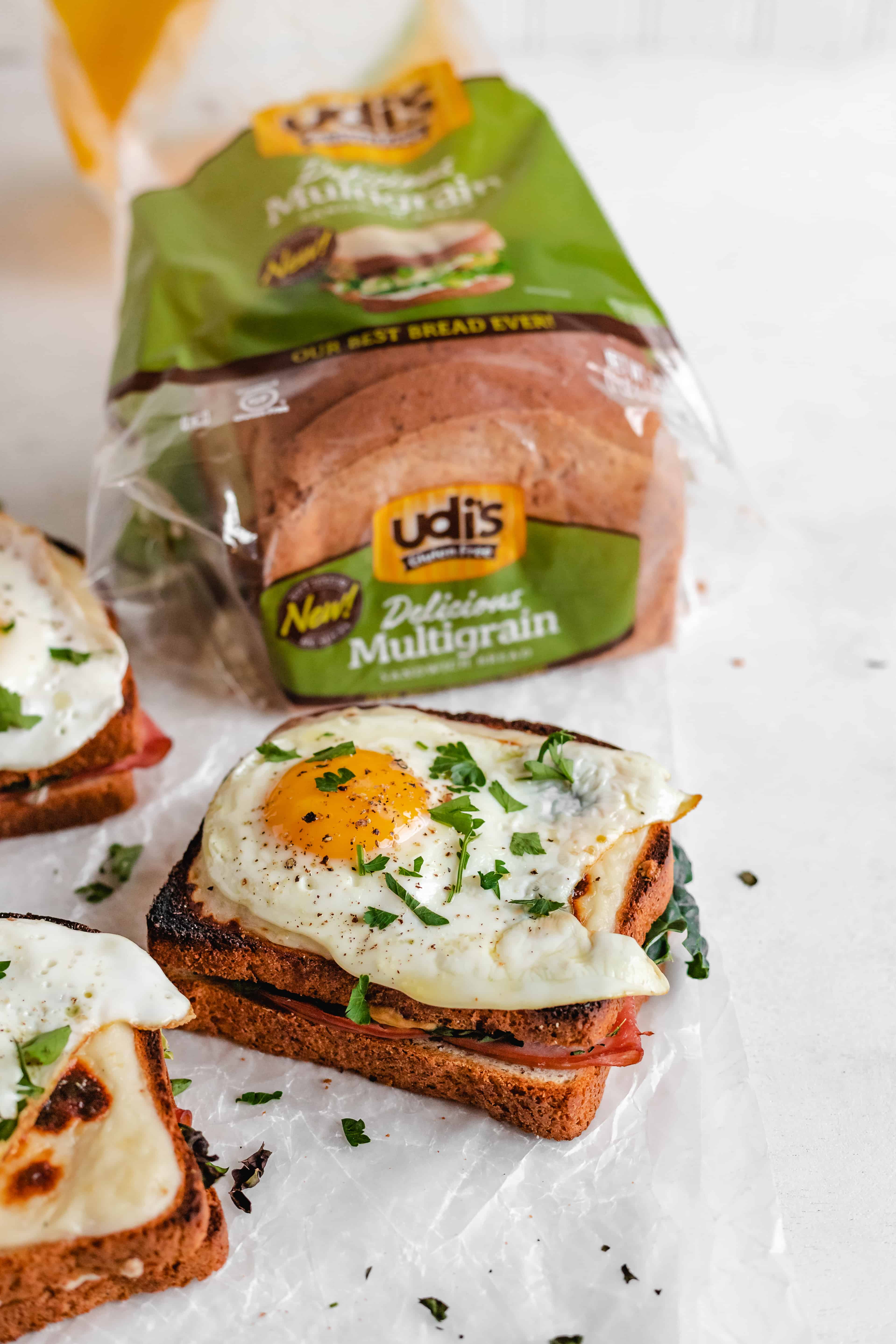 Gluten Free Kale Croque Madame Grilled Cheese