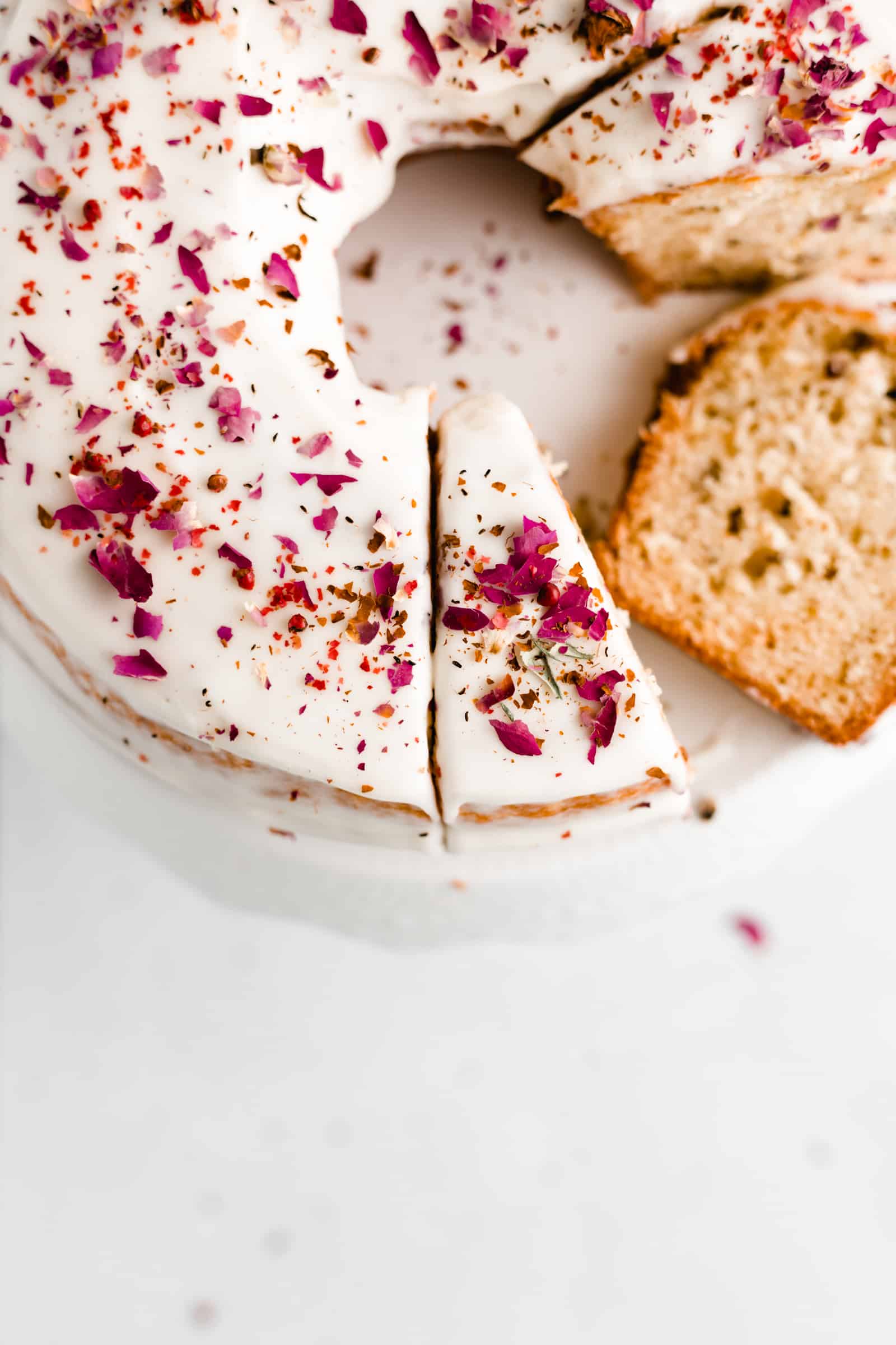 Rose and Pink Peppercorn Cake with Glaze - perfect for Valentine's Day!!!