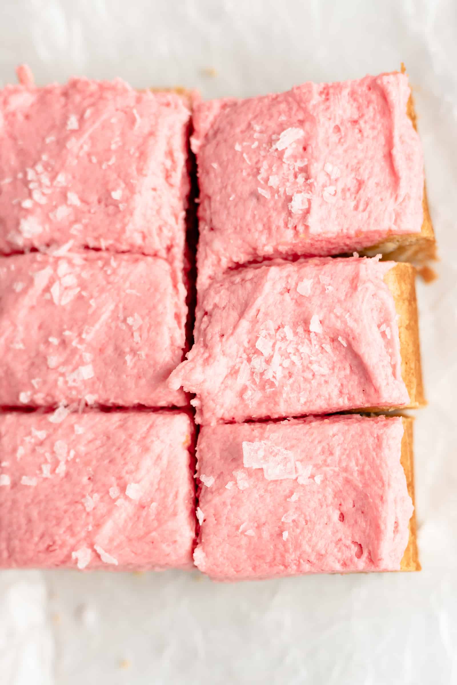 White Chocolate Bars with Fluffy Raspberry Buttercream