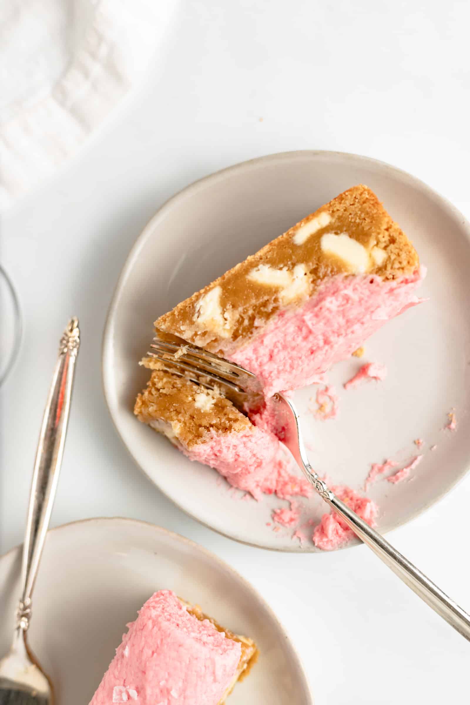 Easy and delicious chewy white chocolate blondies.