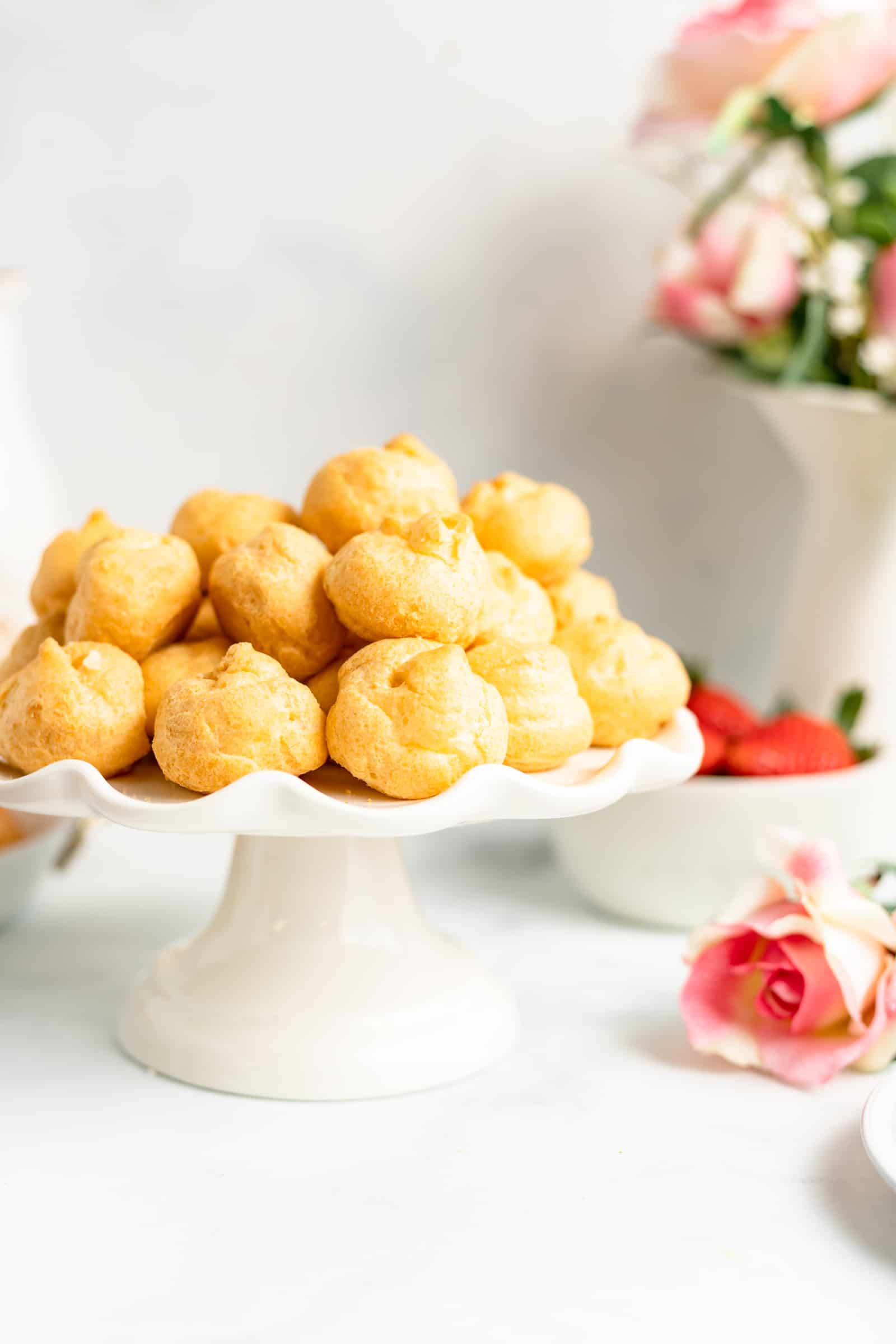 Cream Puffs on Serving Platter