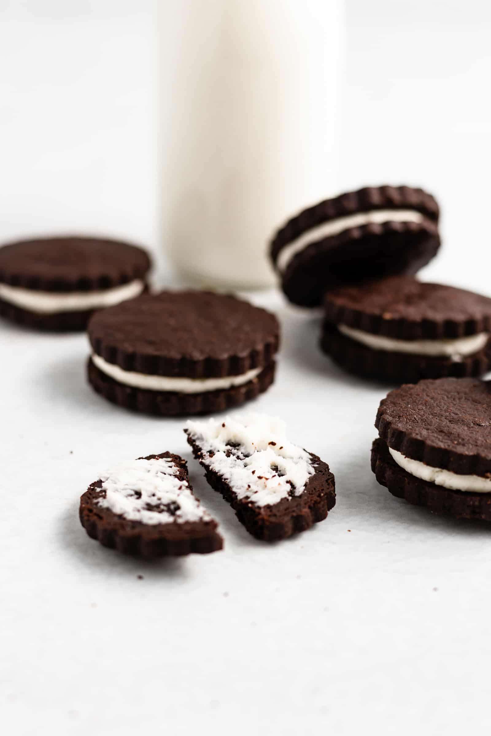 Black Sesame Chocolate Sandwich Cookies