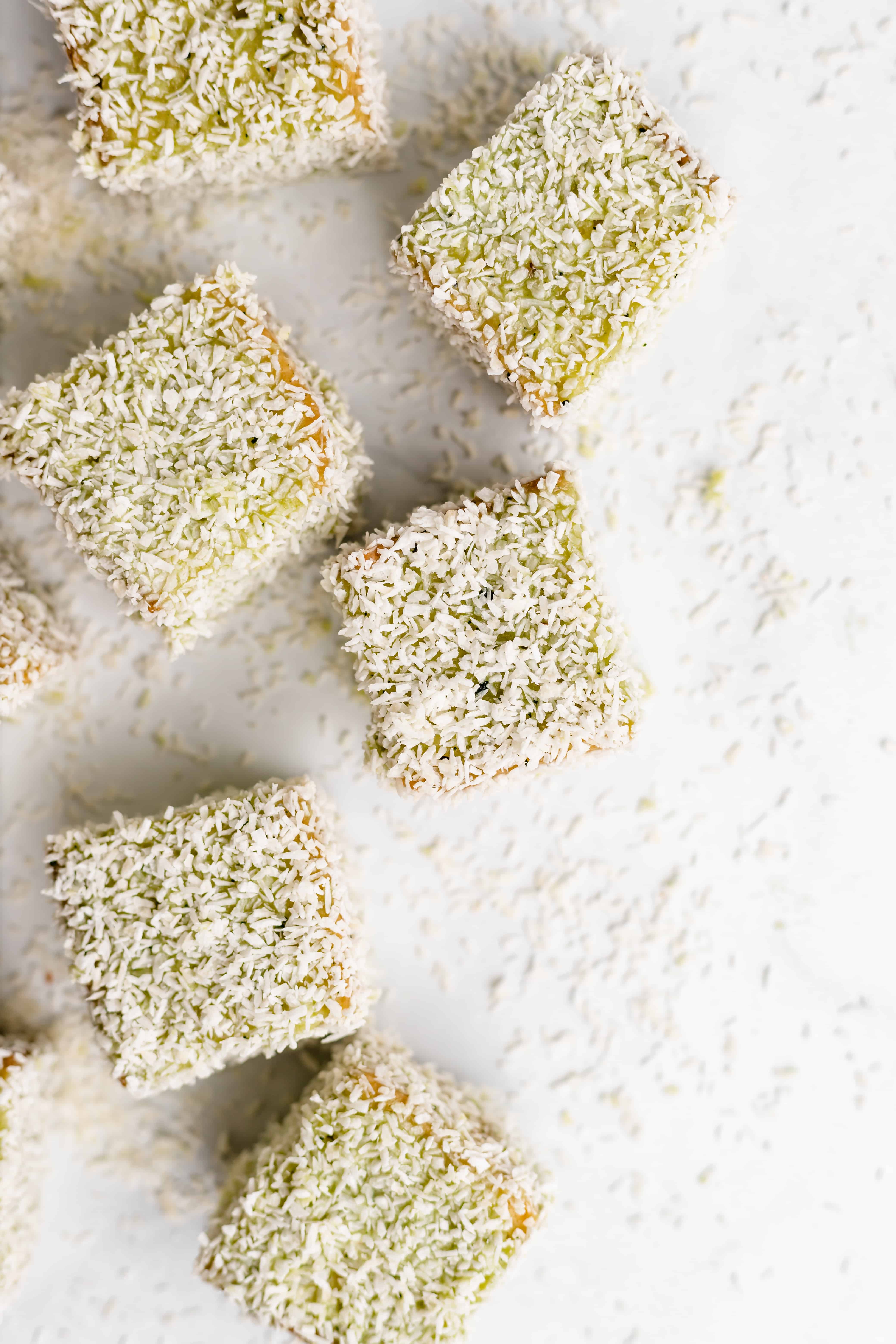 Matcha White Chocolate Lamingtons