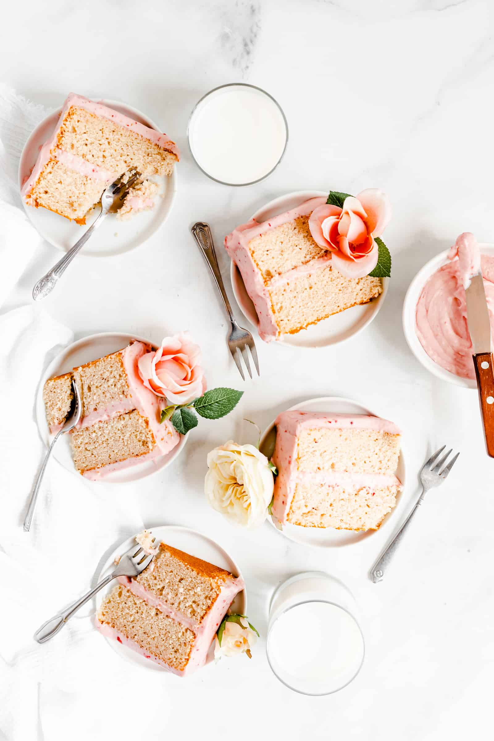 homemade strawberry cake slices