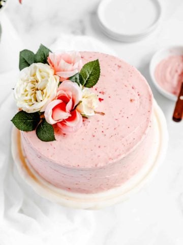 homemade fresh strawberry cake