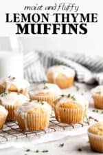 Lemon thyme muffins with lemon glaze.