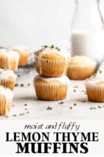 Lemon thyme muffins with lemon glaze.