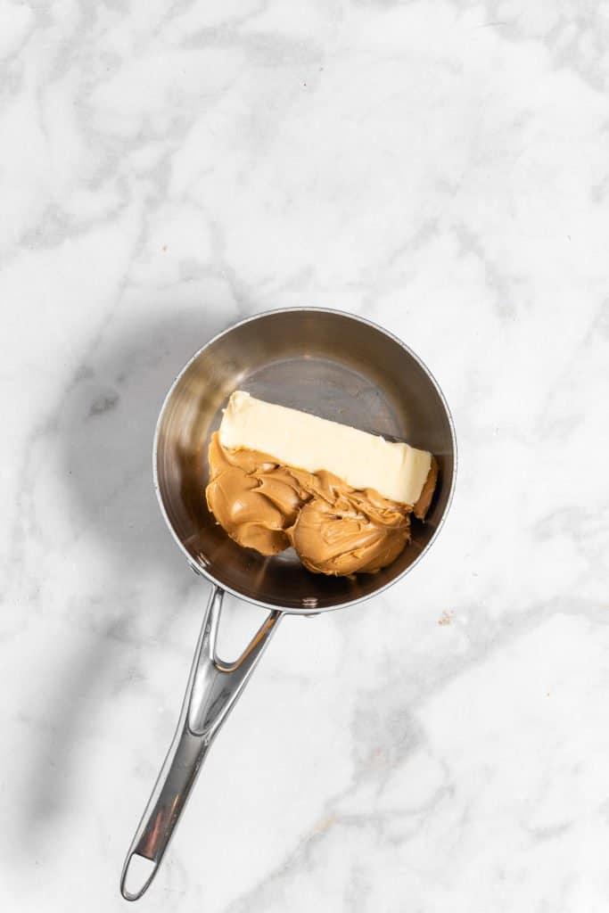 peanut butter and butter in a saucepan