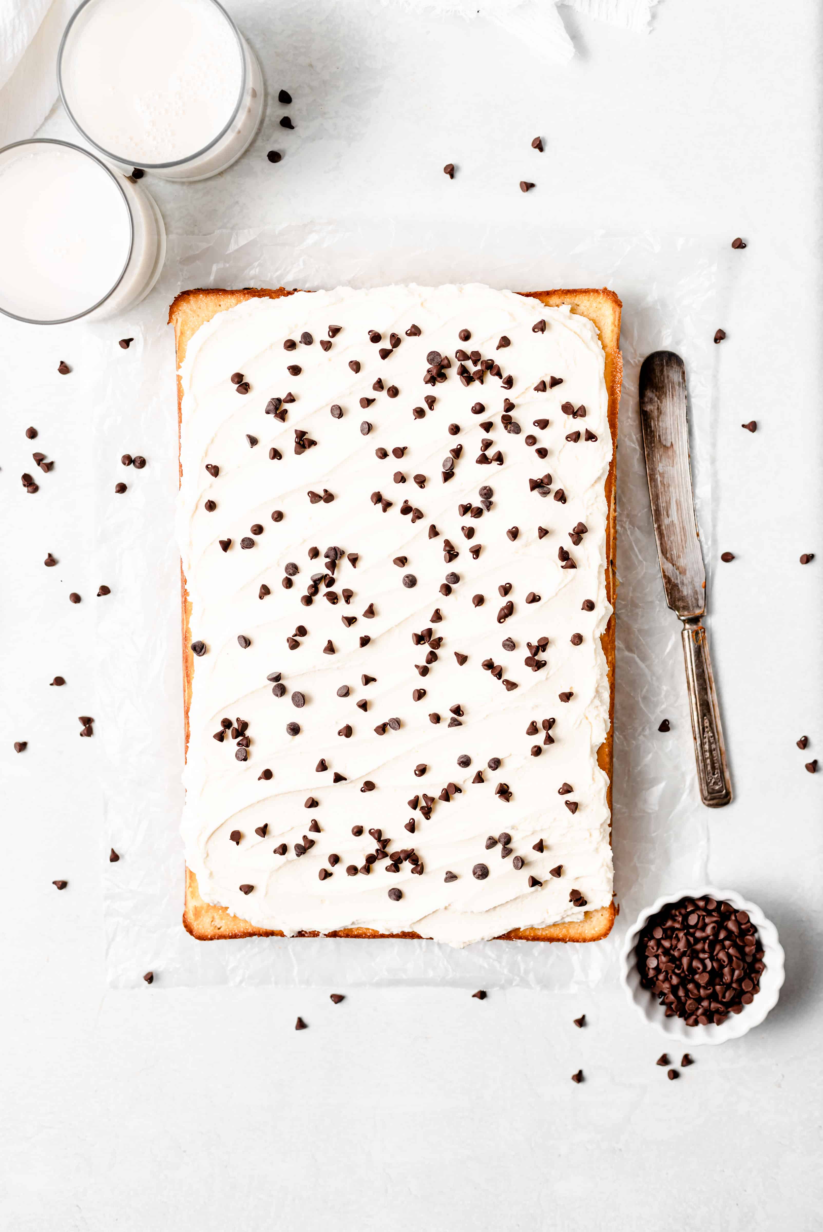 chocolate chip sheet cake