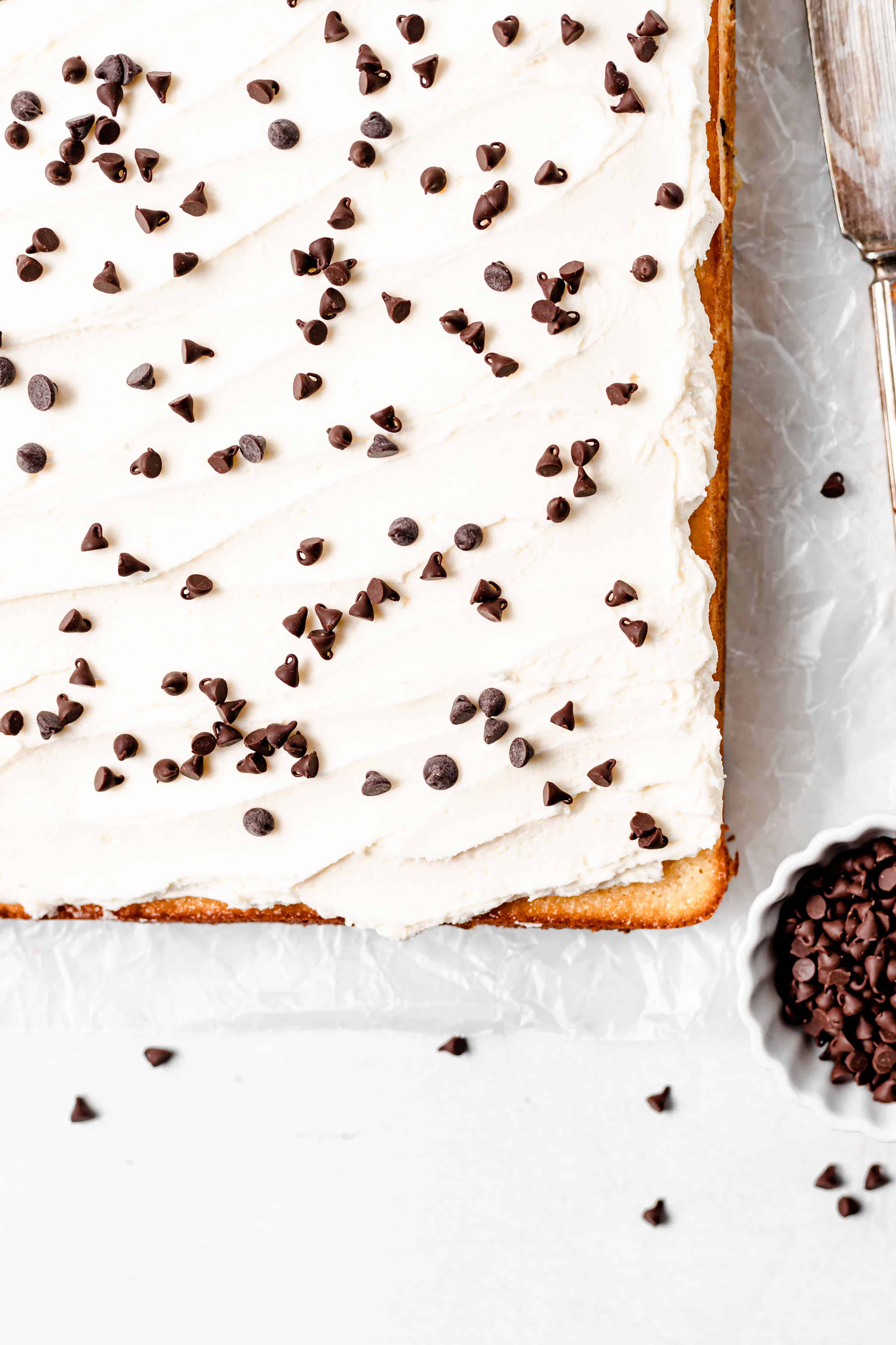 chocolate chip sheet cake