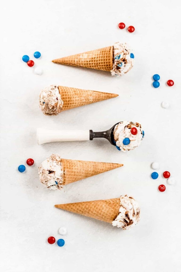 No-Churn Fudge Ripple M&M’S® Ice Cream