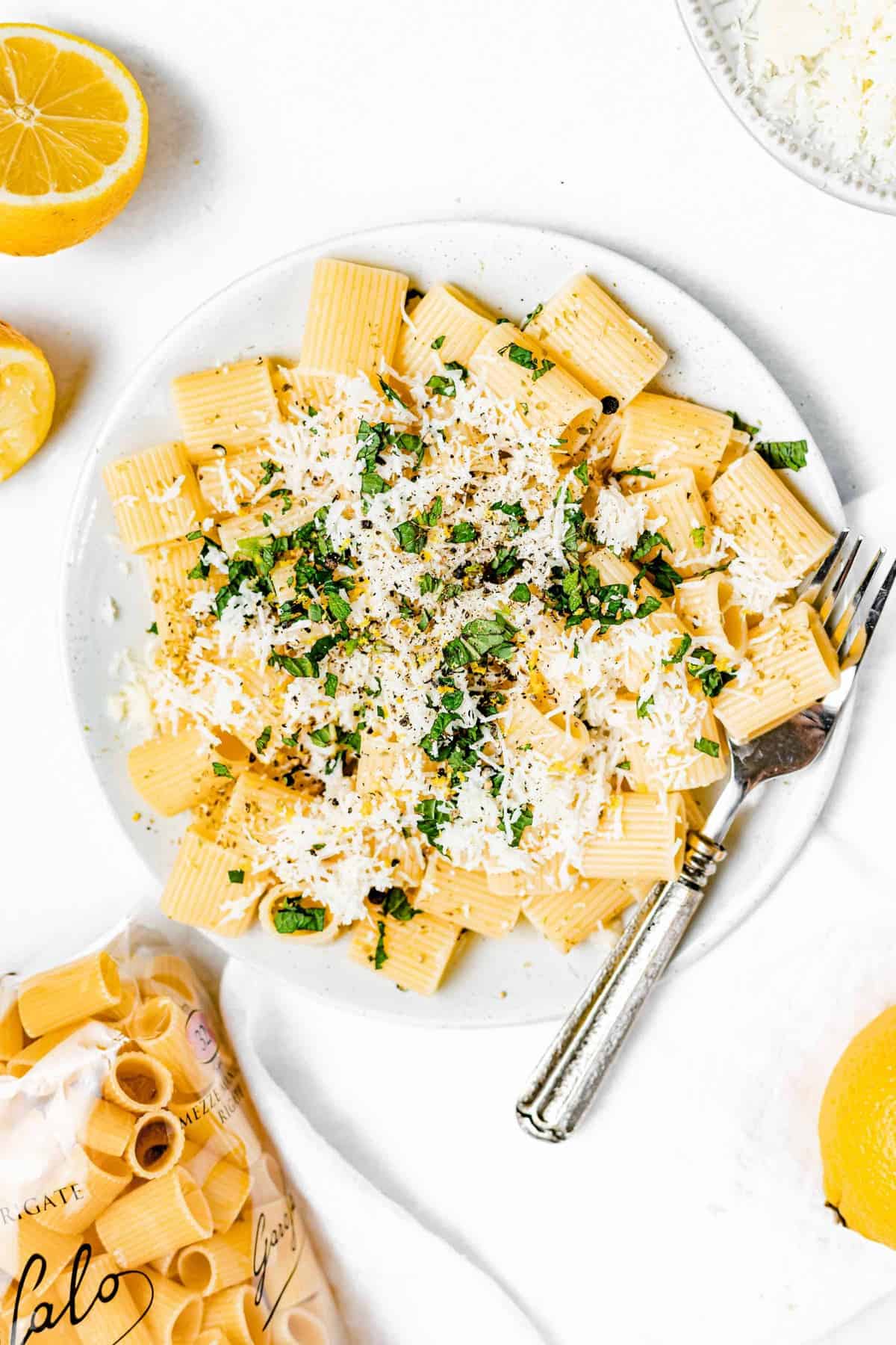 pasta with shredded cheese