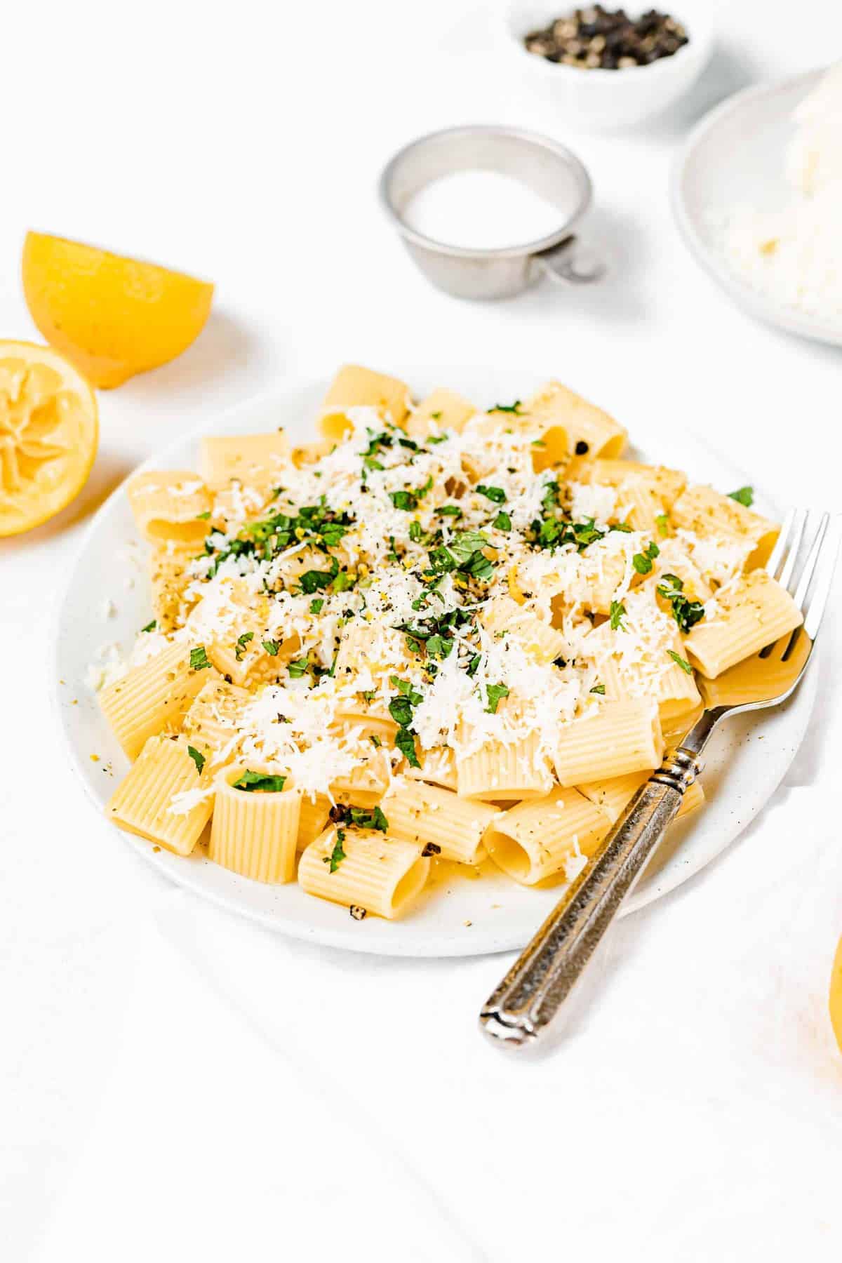pasta with shredded cheese