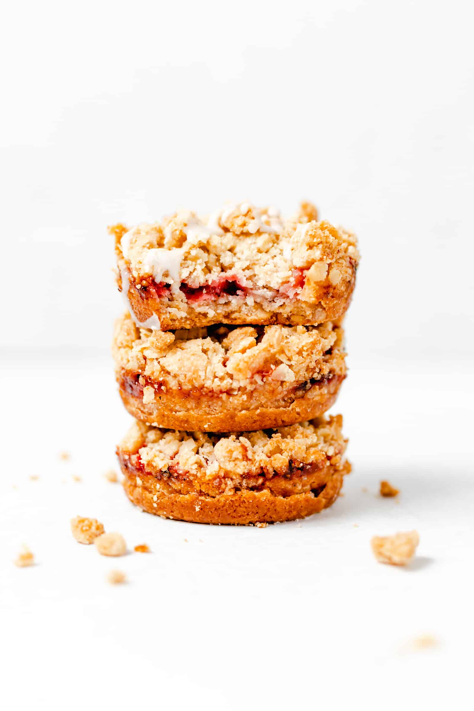 Strawberry Crumble Cookies with Vanilla Bean Glaze