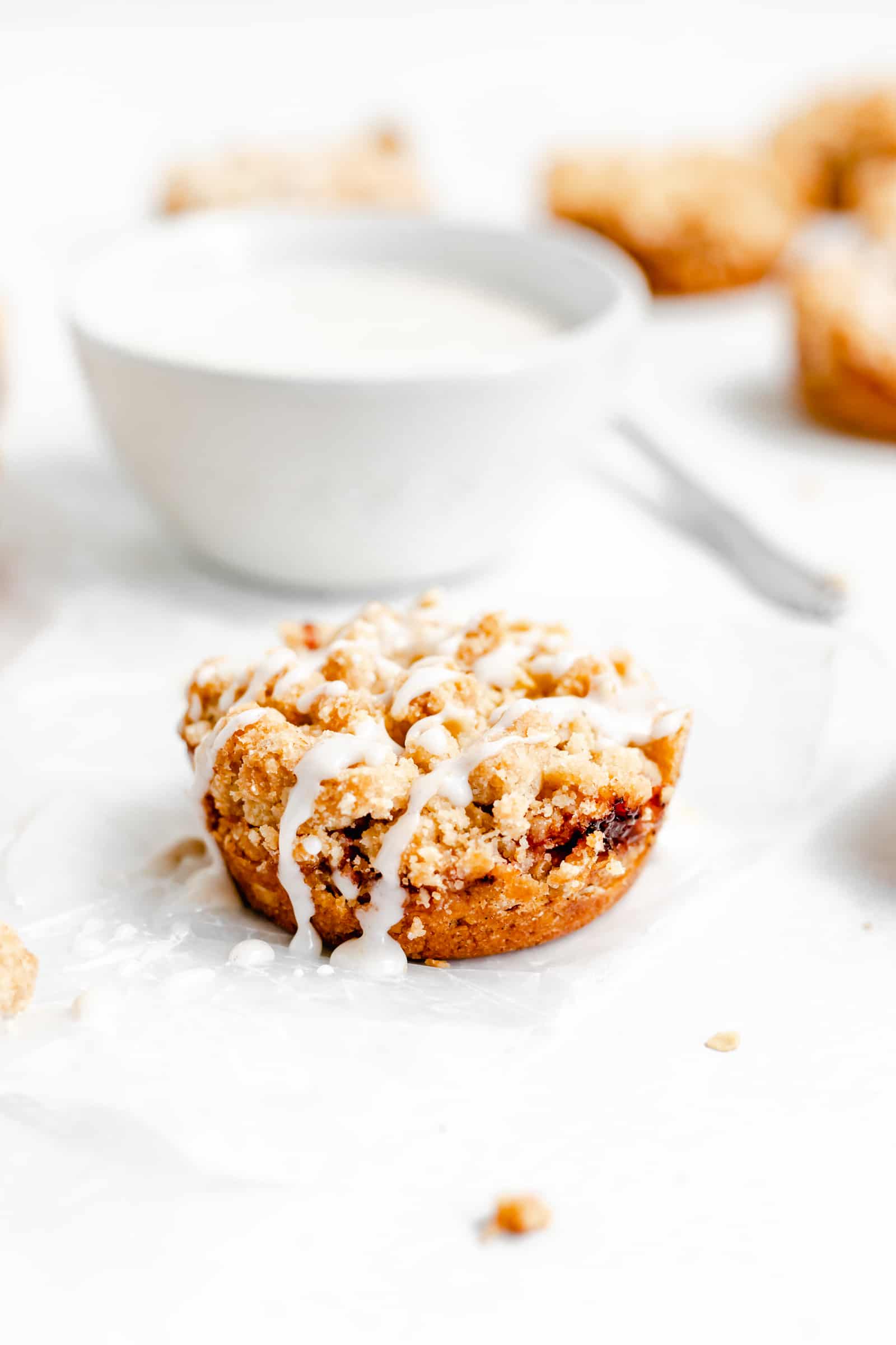 Strawberry Crumble Cookies with Vanilla Bean Glaze