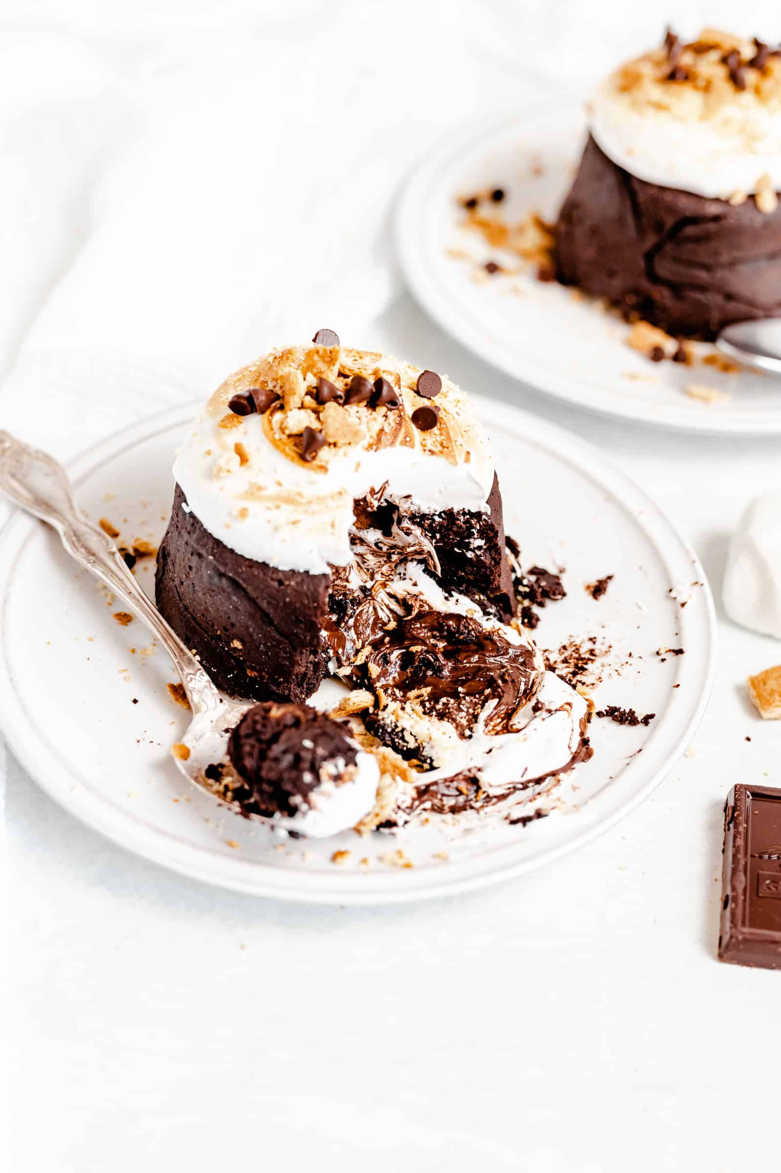 molten s'mores chocolate lava cake