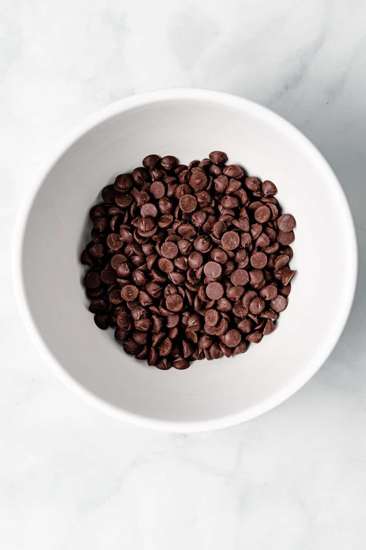 chocolate chips in a bowl
