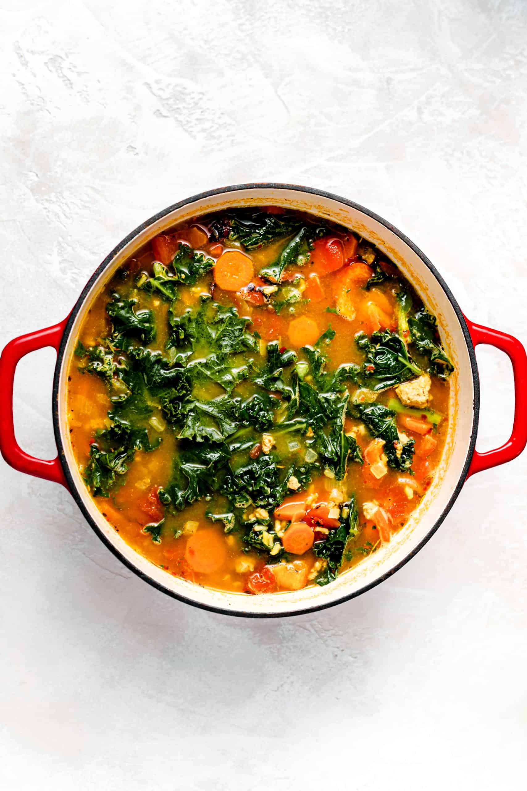 turkey kale and brown rice soup