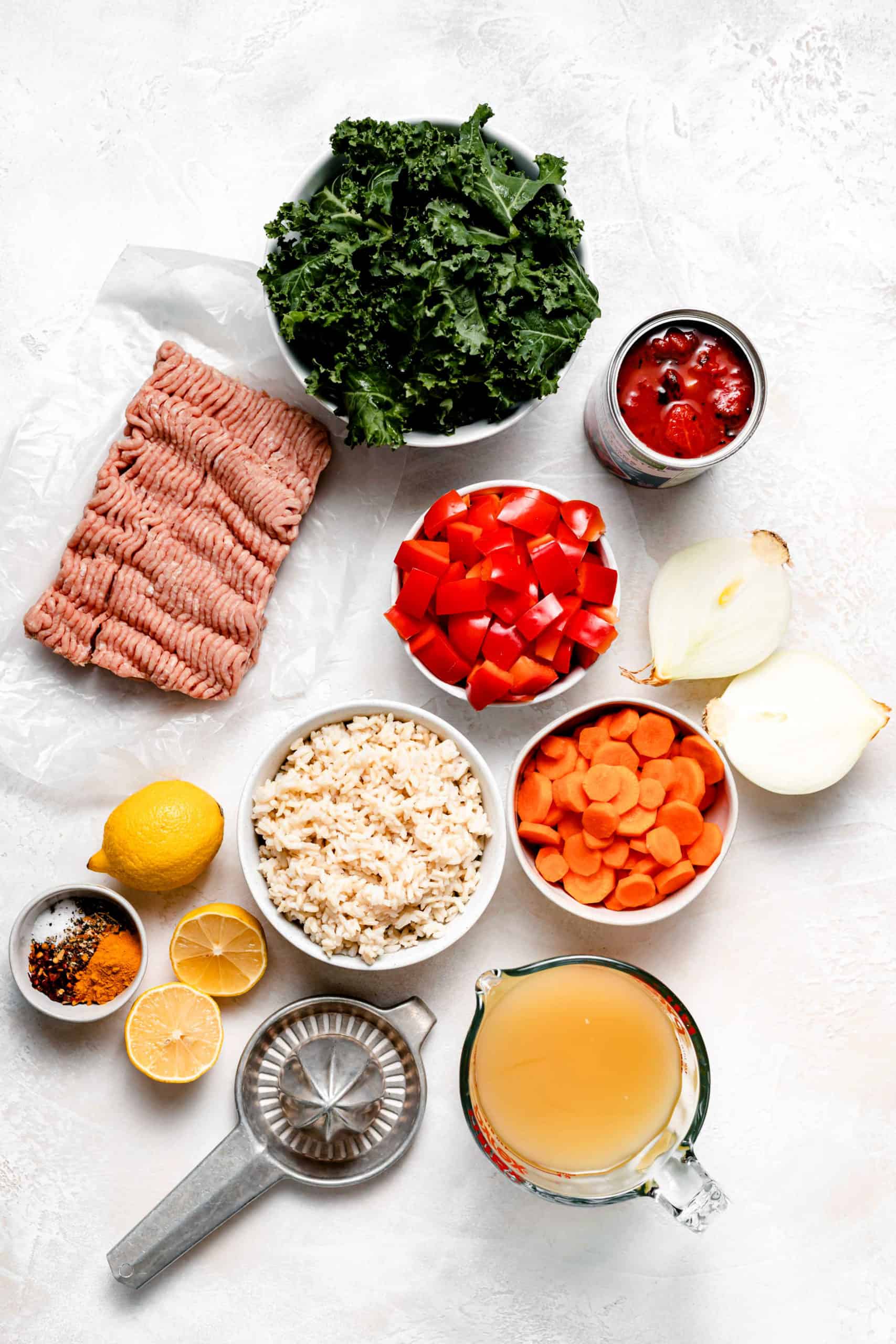 turkey kale and brown rice soup ingredients