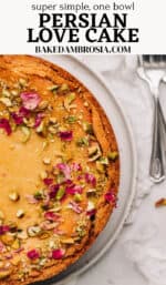 Pinterest pin for Persian love cake recipe.