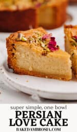 Pinterest pin for Persian love cake recipe.