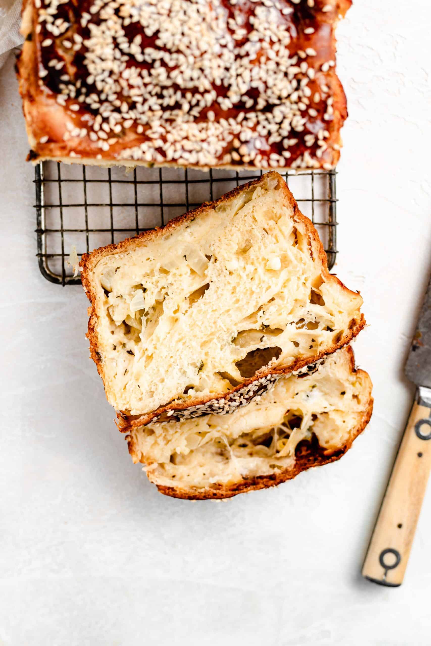 slices of halloumi bread