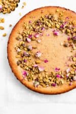 persian love cake with pistachios and dried rose petals