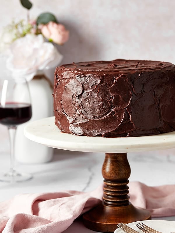 Super Moist and Rich Red Wine Chocolate Cake Recipe