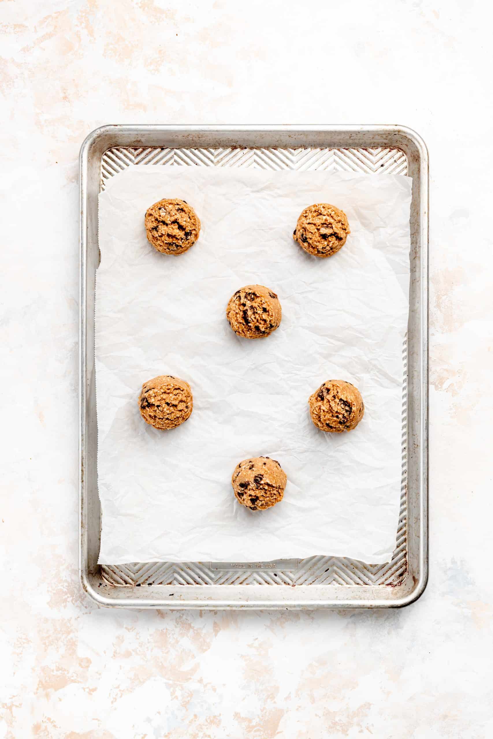 oatmeal raisin cookies on baking pan