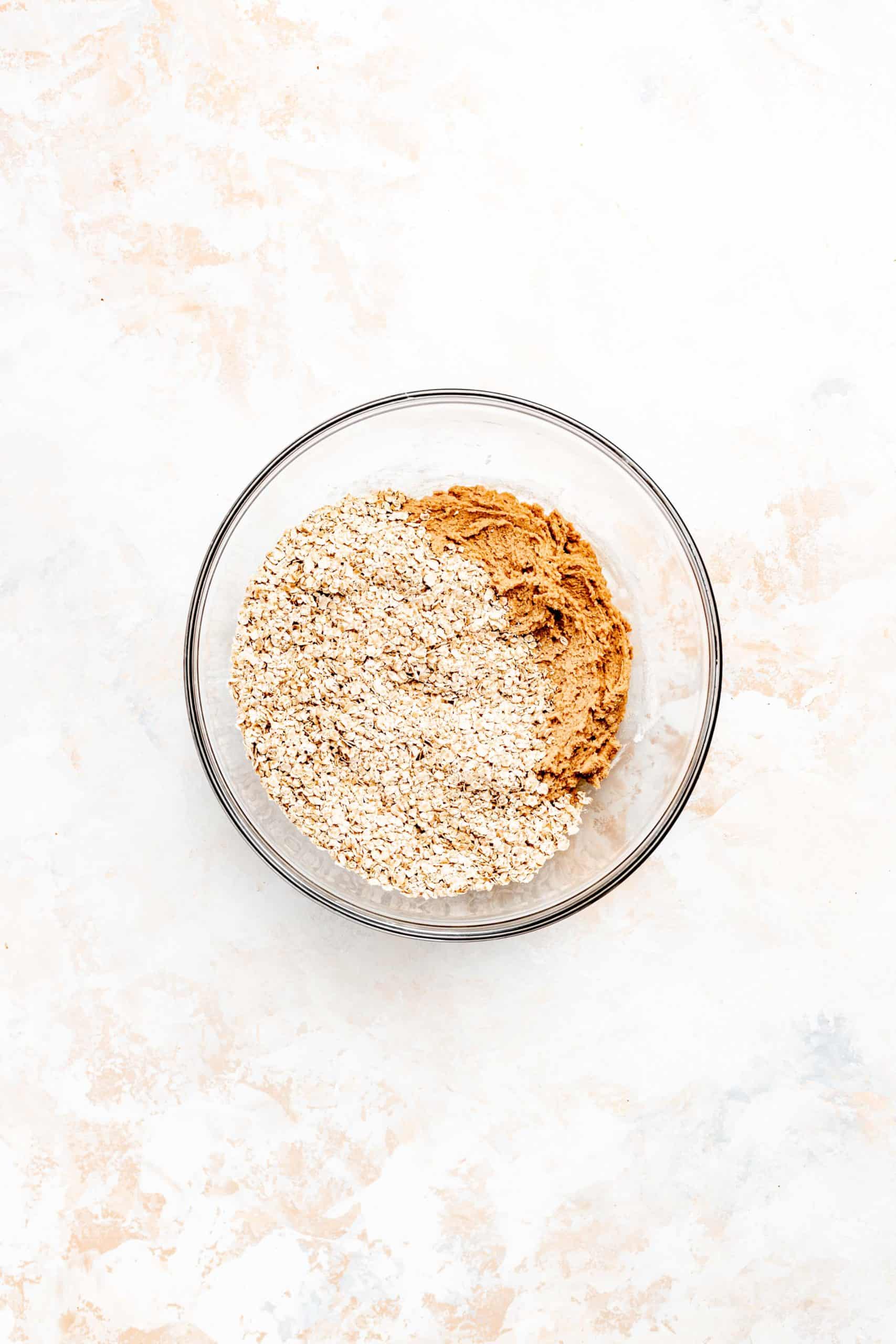 oatmeal raisin cookie dough in bowl