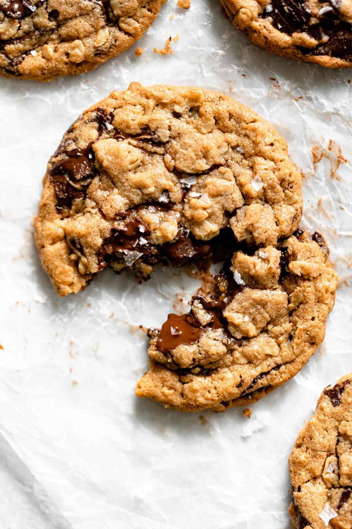 chewy peanut butter oatmeal chocolate chip cookie