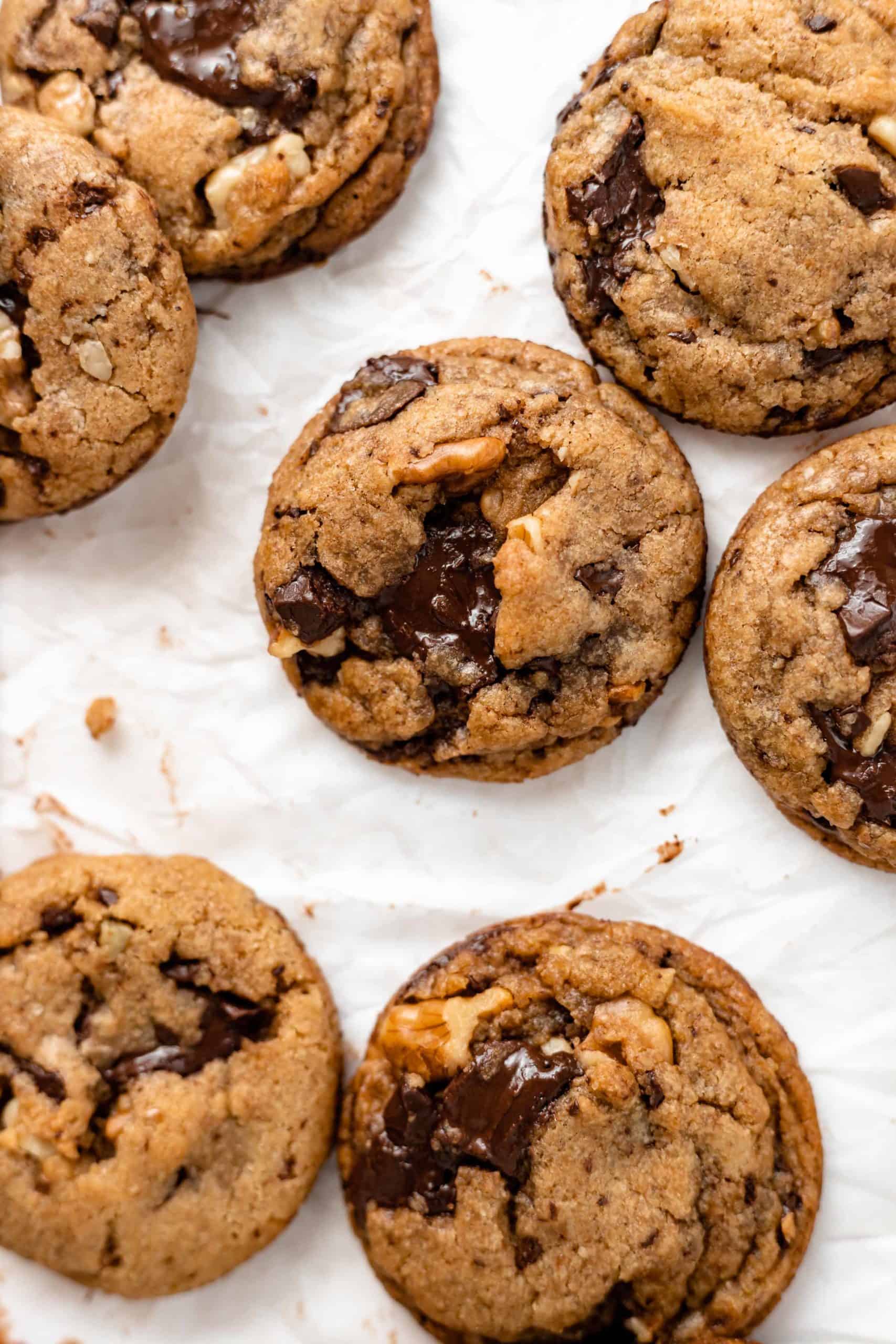 vegan chocolate chip walnut cookies