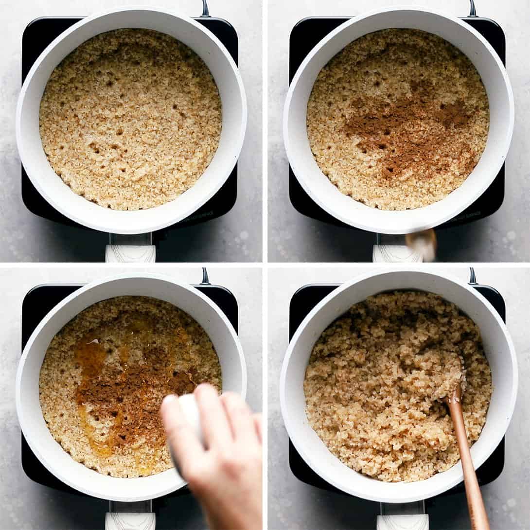 step by step process of how to make breakfast bulgur