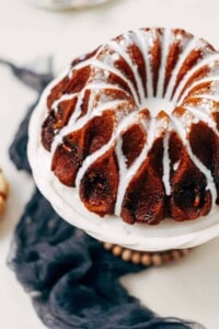 Pumpkin bundt cake with glaze