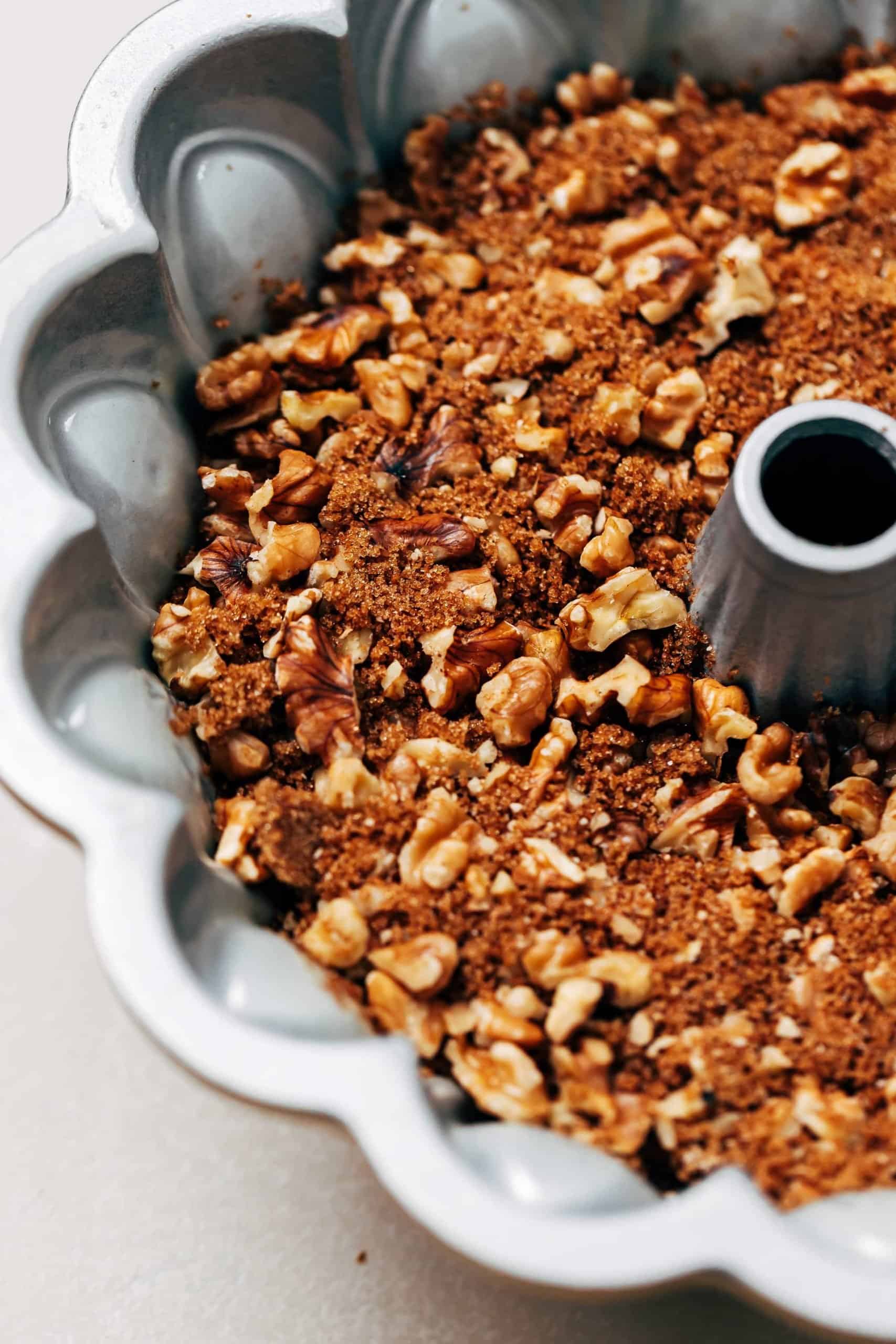 streusel in a bundt pan