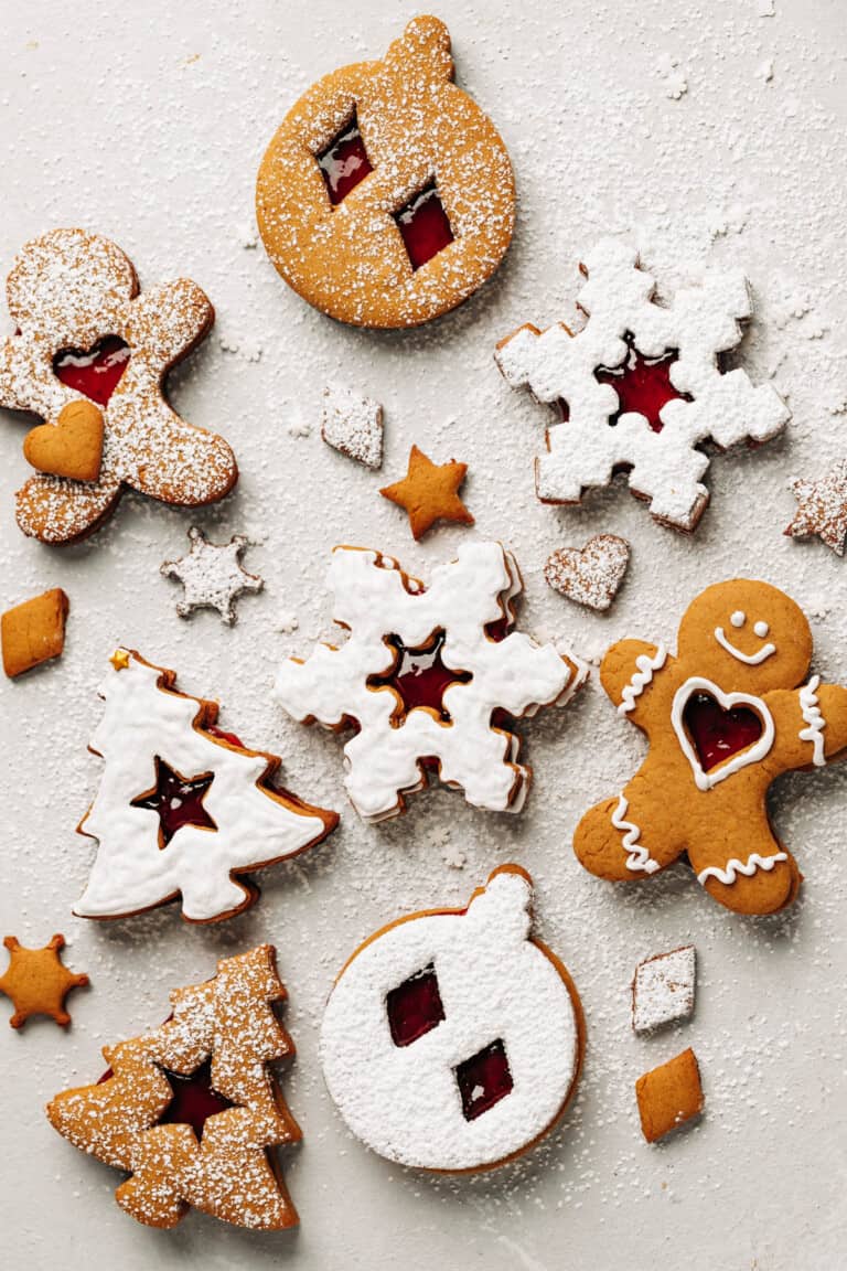 gingerbread linzer cookies.