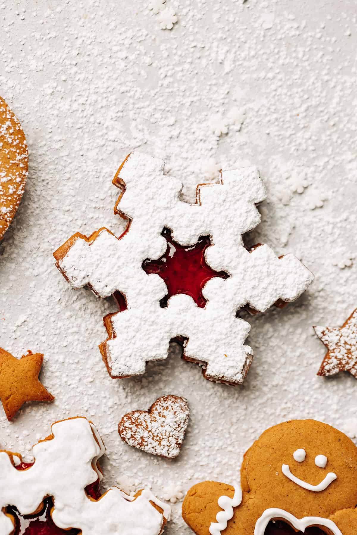 gingerbread linzer cookies.