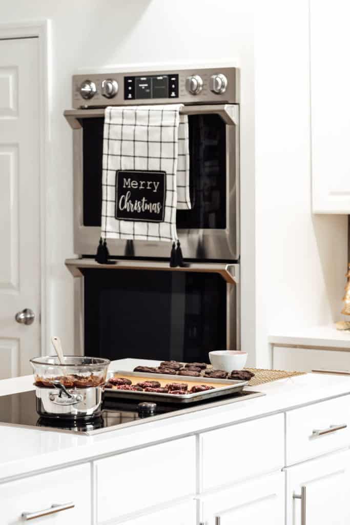 Peppermint mocha cookies on the kitchen counter