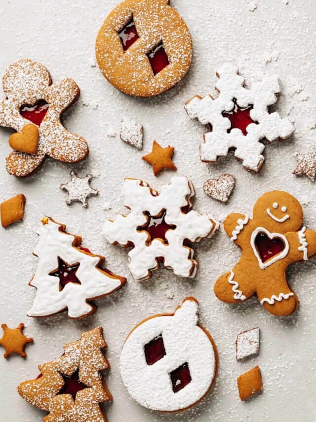 gingerbread linzer cookies.