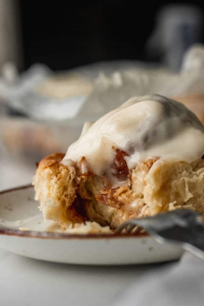 cinnamon roll on a plate