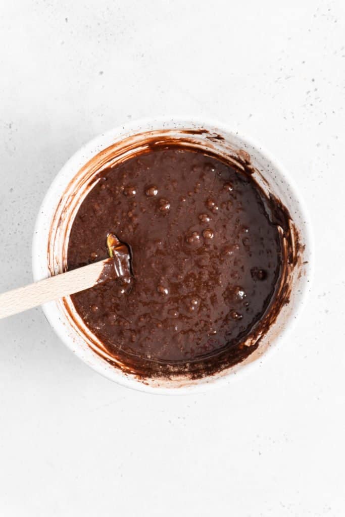 brownie batter in a mixing bowl