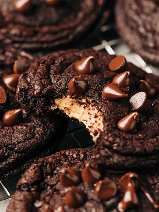 Peanut Butter Stuffed Chocolate Cookies