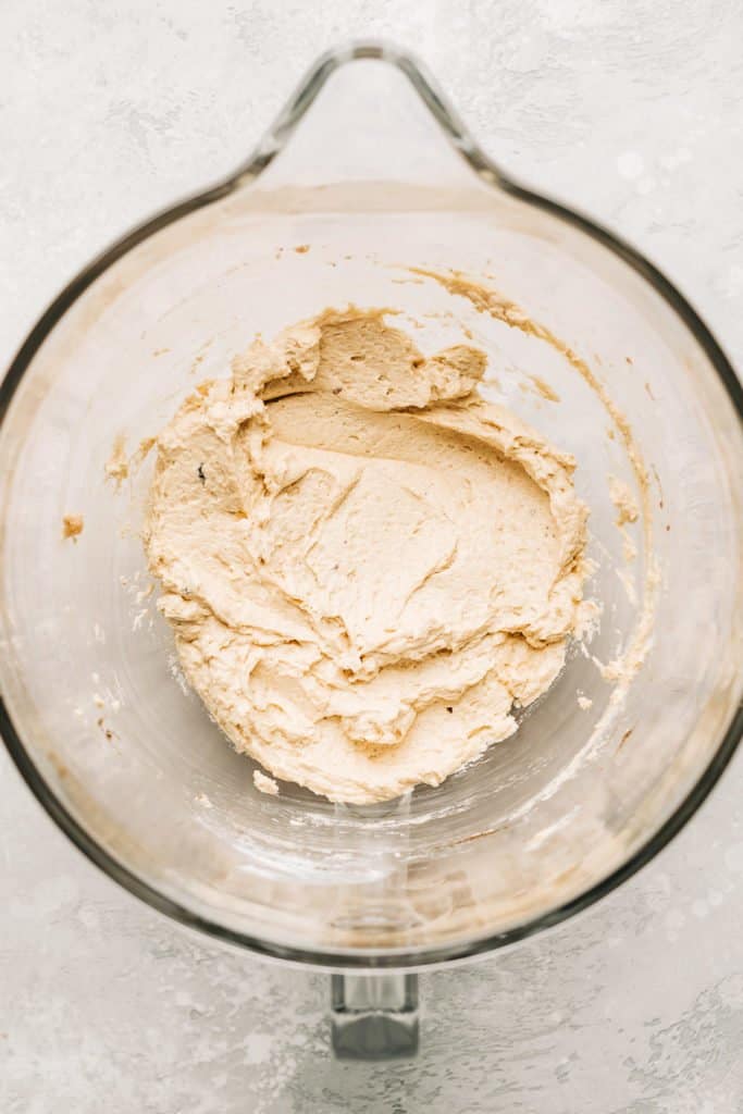 creamed butter, sugar, and egg in a mixing bowl