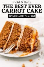 Carrot Cake Recipe Pinterest pin.