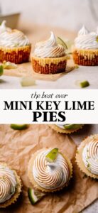 Mini key lime pie recipe pin.